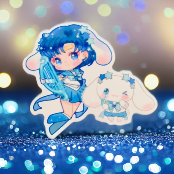 Sailor Moon x Sanrio SET OF 6 Stickers, Clear 3.5” Hello Kitty Kuromi Melody - Picture 5 of 9